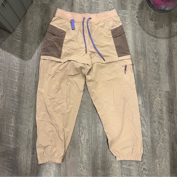 lululemon athletica Pants - lululemon athletica Beige & Brown Track Joggers with Purple Drawcord